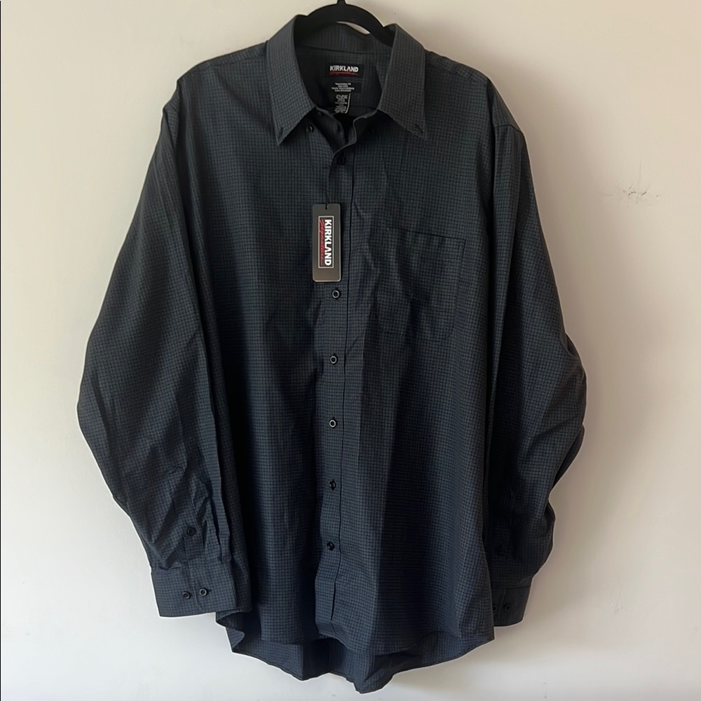 Kirkland Signature Black Casual Button Down Shirt Classic Design